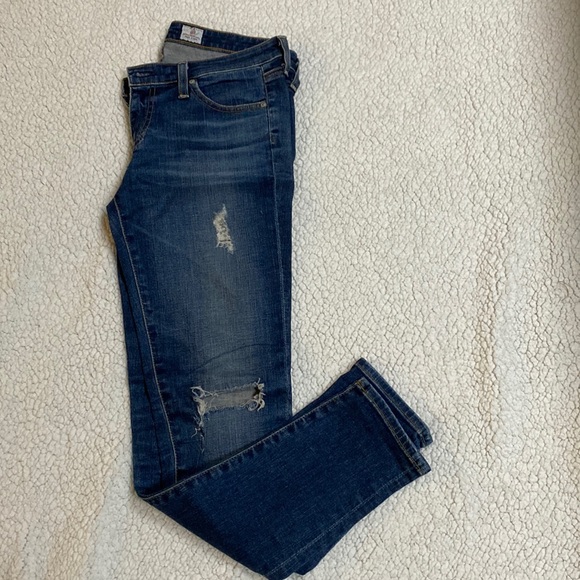 AG Adriano Goldschmied Women’s Super Skinny Ankle Jean – 10 Oz Stretch Denim, Raw Hem, 28" Inseam